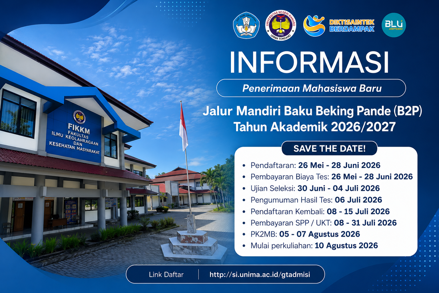 Penerimaan Mahasiswa Baru Jalur Mandiri B2P TA 2026/2027