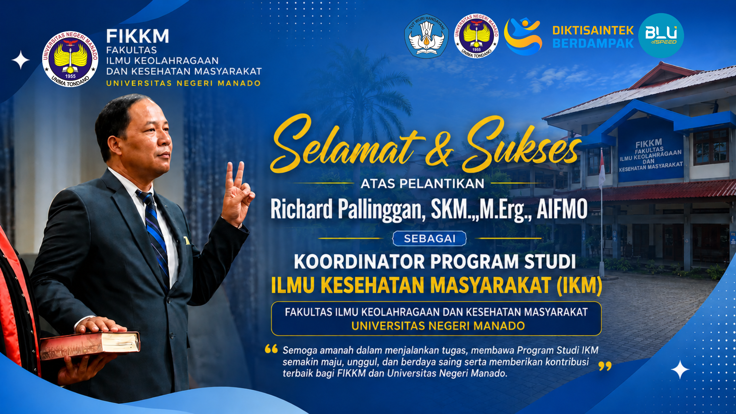 Perkuat Tata Kelola Akademik, Richard Pallinggan Dilantik sebagai Koordinator Prodi IKM FIKKM UNIMA