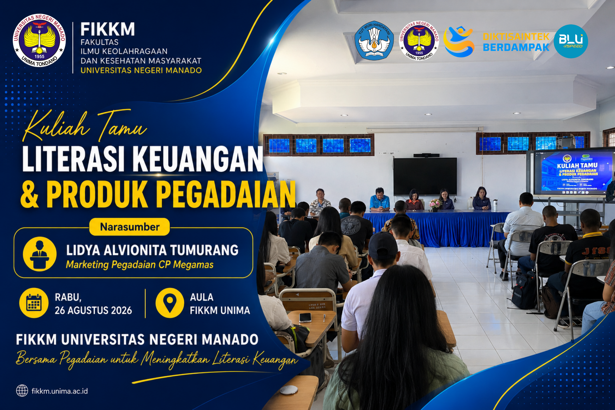 FIKKM UNIMA Gelar Kuliah Tamu Literasi Keuangan Bersama Pegadaian